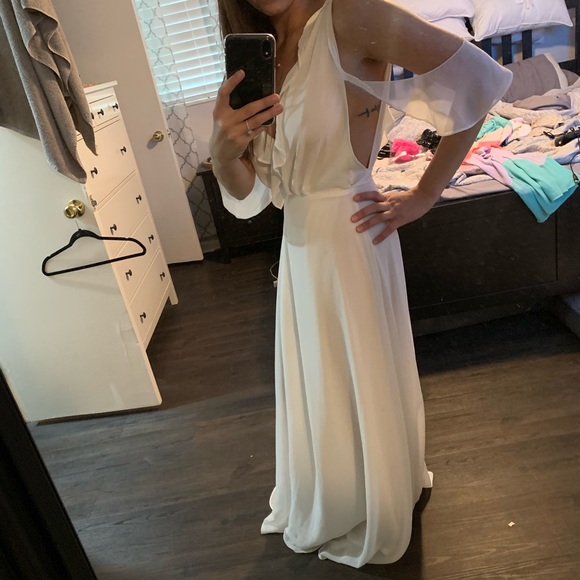 White wrap maxi dress with slit - Picture 3 of 3